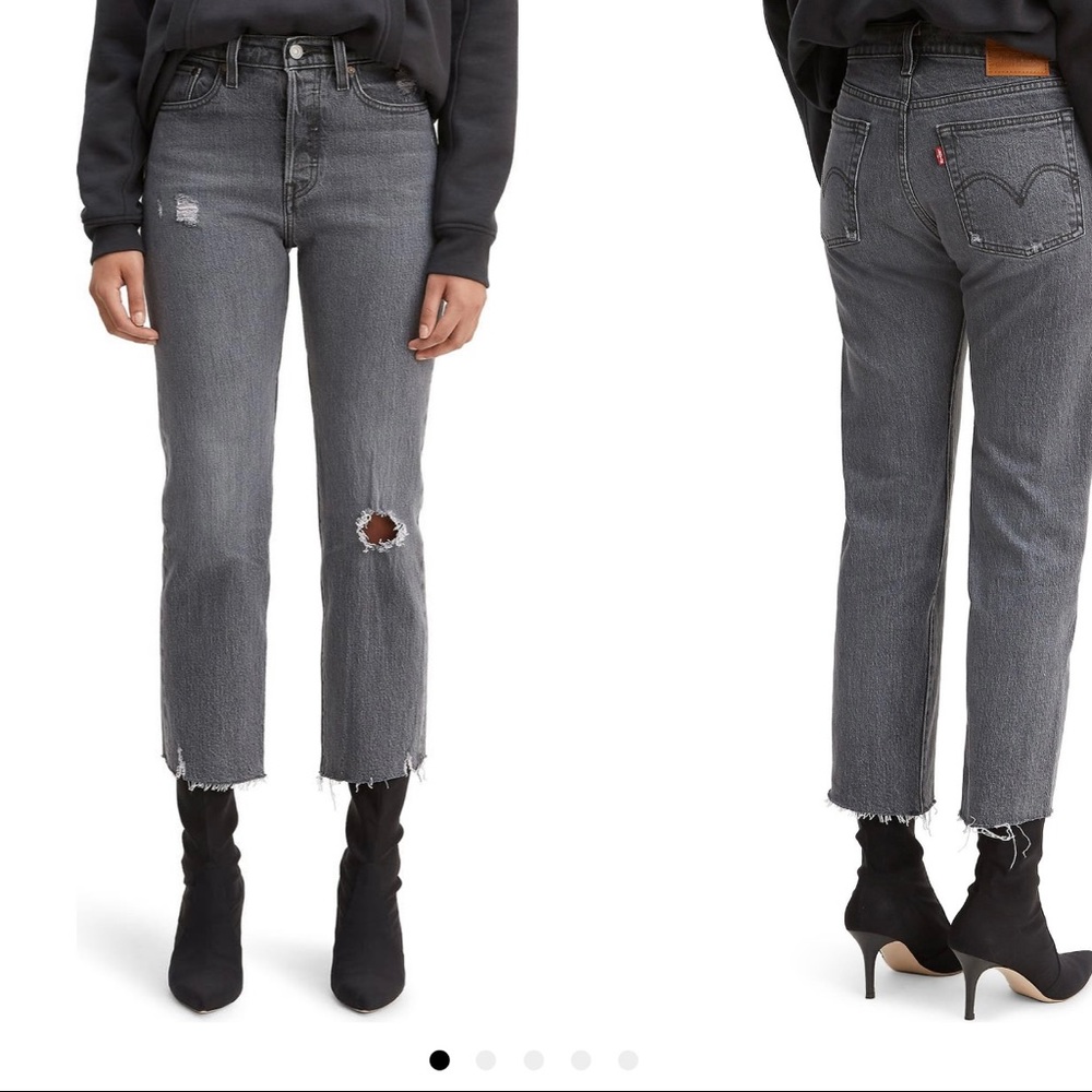 Levi’s Wedgie High Waist Crop Straight Leg Jeans - Picture 1 of 8